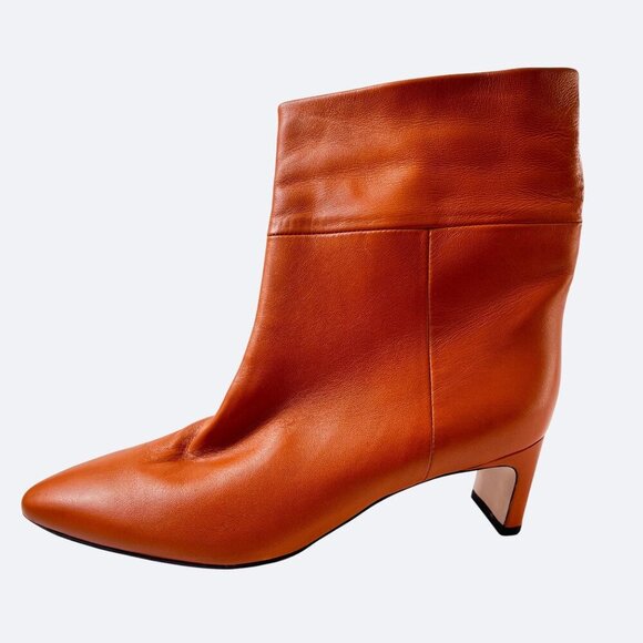 Dear Frances Leather Ankle Boots Booties Size 42 11 11.5 Cognac New *Read